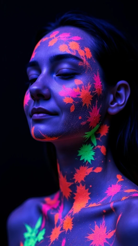 AI generated photo of a woman with vibrant makeup